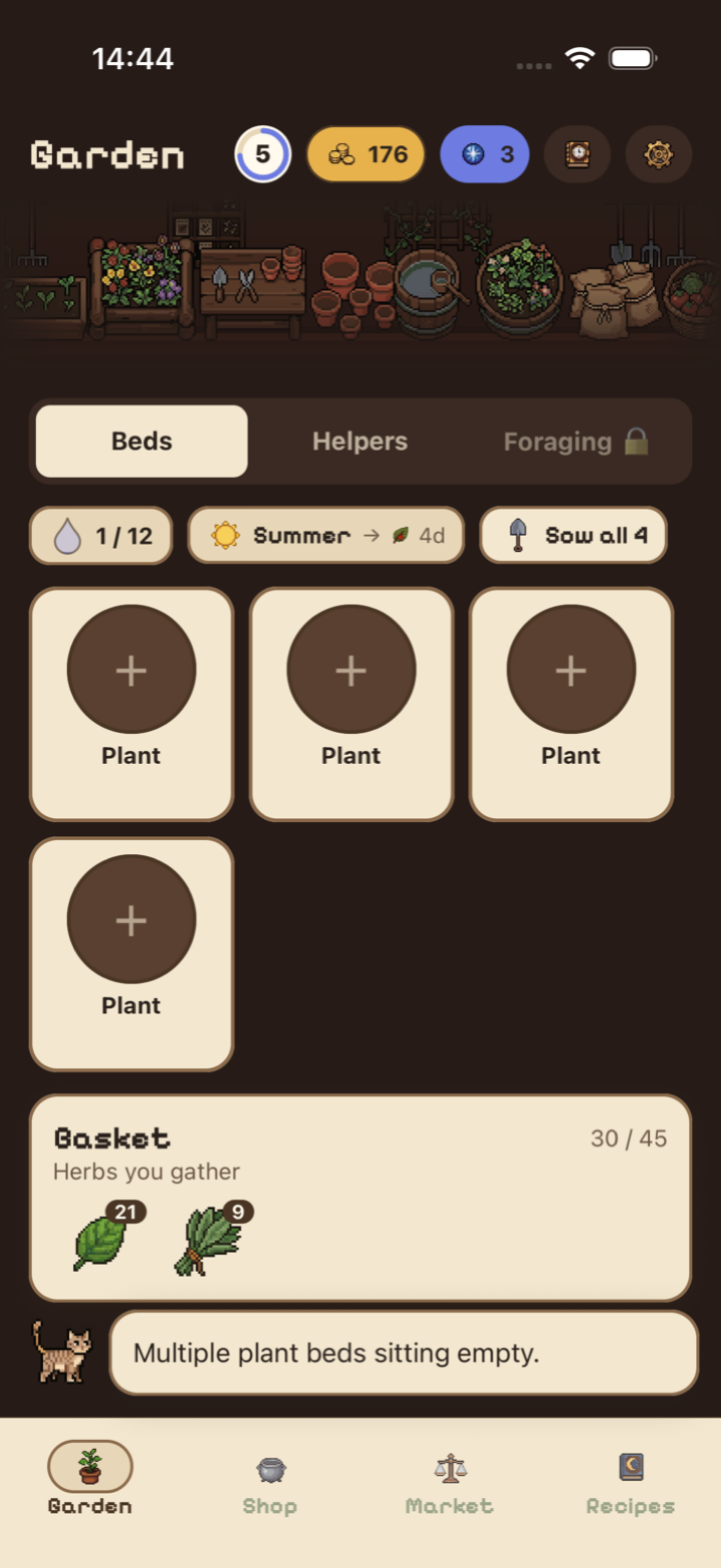 Garden beds and the basket