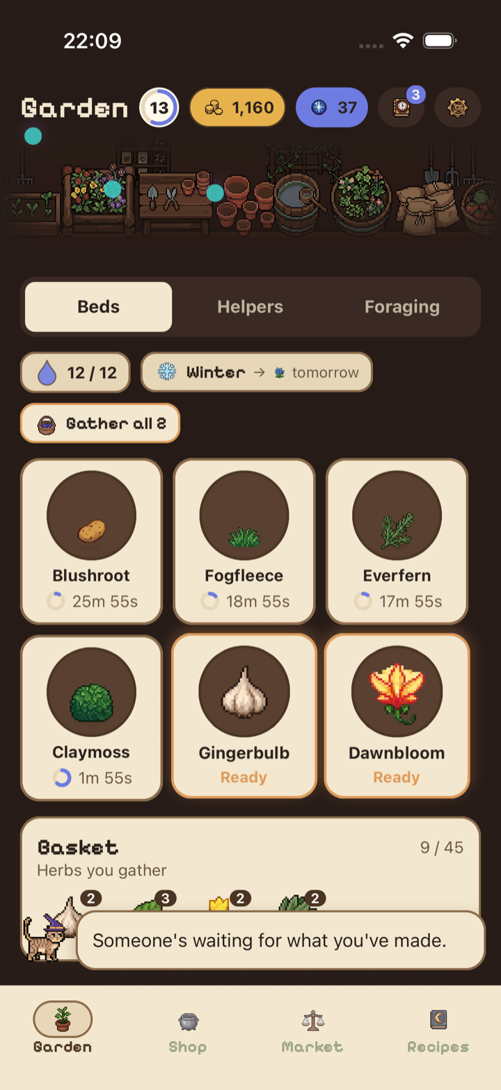 Garden beds and the basket